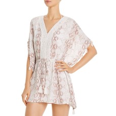 Surf Gypsy Snakeskin Print Tunic Swim Cover-Up, Natural,Medium