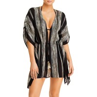 Surf Gypsy Striped Mini Cover Up, Medium, Black