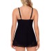  Crochet Flyaway Tummy-Control Swimdress, Black, 18