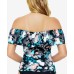  Off-The-Shoulder Tankini Top, 8, Multicolor