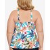  Plus Size Montego Bay Printed Underwire Tankini Top, Multi, 22W