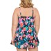  Plus Tummy-Control Swimdress, Multicolor, 18W