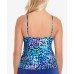  Printed Tiered Tankini Top, 16, Multicolor