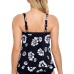  Ruffle-Hem Tankini Top, Black, 10