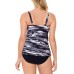  Triple Tiered Tummy-Control One-Piece Swimsuit, Black, 8