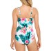  Tummy-Control One-Piece Swimsuit,Tropical Punch, 10