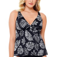 Swim Solutions Underwire Tankini Top, 10, Black
