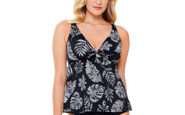  Underwire Tankini Top, 10, Black
