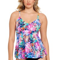 Swim Solutions Underwire Tankini Top, 8, Multicolor
