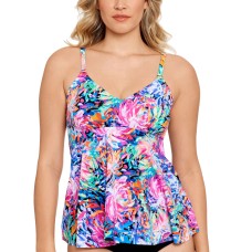 Swim Solutions Underwire Tankini Top, 8, Multicolor