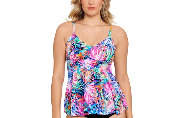  Underwire Tankini Top, 8, Multicolor