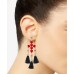  Gold-Tone Imitation Pearl & Crystal, Heart Cross Tassel Drop Earrings – 2 Pack