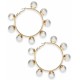  Gold-Tone Large Imitation Pearl Hoop Earrings – 2 Pack