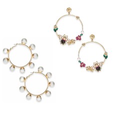 Thalia Sodi Gold-Tone Large Imitation Pearl Hoop Earrings – 2 Pack