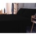  Wrinkle Free Sheet Sets with Deep Pockets & Stain Resistant, 1800 Thread Count Bamboo Based, Black, King