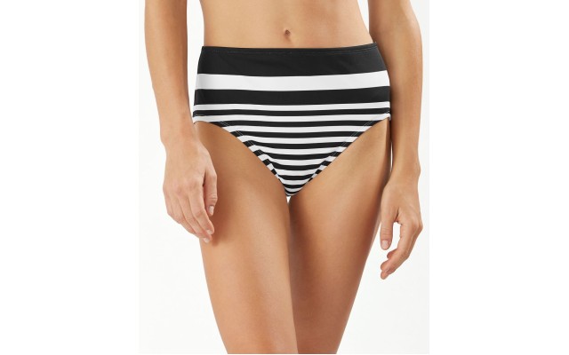  Breaker Bay High-Waist Bikini Bottoms, Black,Medium