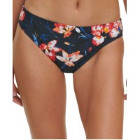 Tommy Hilfiger Floral-Print Bikini Bottoms Women’s Swimsuit, Navy, XL