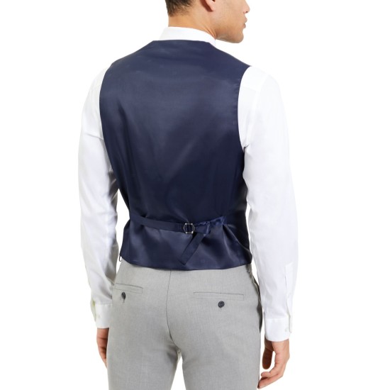  Men’s Modern-Fit Th Flex Plaid Windowpane Vest, Blue X-Large