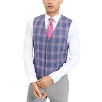 Tommy Hilfiger Men’s Modern-Fit Th Flex Plaid Windowpane Vest, Blue X-Large