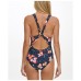  Strappy-Back One-Piece Swimsuit Women’s Swimsuit, Navy, 14