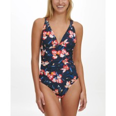 Tommy Hilfiger Strappy-Back One-Piece Swimsuit Women’s Swimsuit, Navy, 14