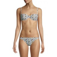 Tory Burch Printed Underwire Bikini Top, Medium, Multi