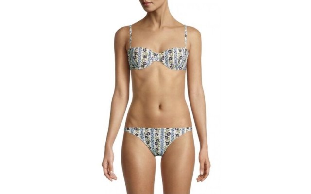  Printed Underwire Bikini Top, Medium, Multi