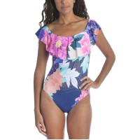 Trina Turk Opulent Oasis One-Piece Swimsuit, Multi, 4