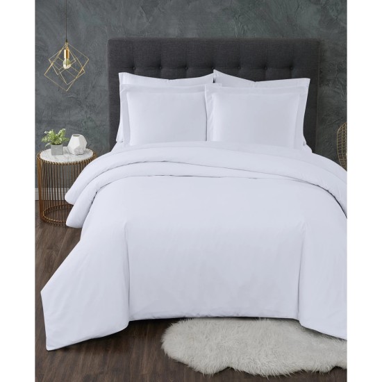 Truly Calm Antimicrobial 3 Piece Duvet Set, King, White