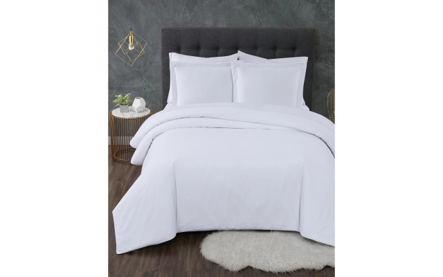 Truly Calm Antimicrobial 3 Piece Duvet Set, King, White