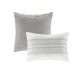  Paloma Full/Queen 5 Piece Cotton Comforter Set, Grey