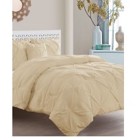 Vcny Home Carmen 3-Pc. Ruched Queen Duvet Cover Set Bedding, Taupe
