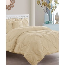 Vcny Home Carmen 3-Pc. Ruched Queen Duvet Cover Set Bedding, Taupe
