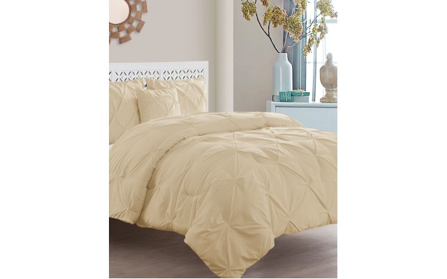  Home Carmen 3-Pc. Ruched Queen Duvet Cover Set Bedding, Taupe