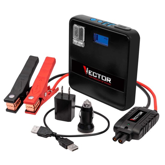 Vector 800 Peak AMP Jump Starter, Inverter and Portable Power Pack, Black