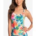  Abby Cross-Back Tankini Top, Large, Multicolor