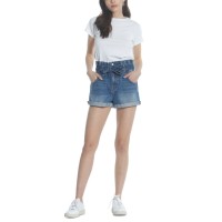 Vigoss Jeans Paperbag Shorts, Dark Wash, 27