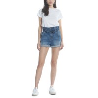 Vigoss Jeans Paperbag Shorts, Dark Wash, 28
