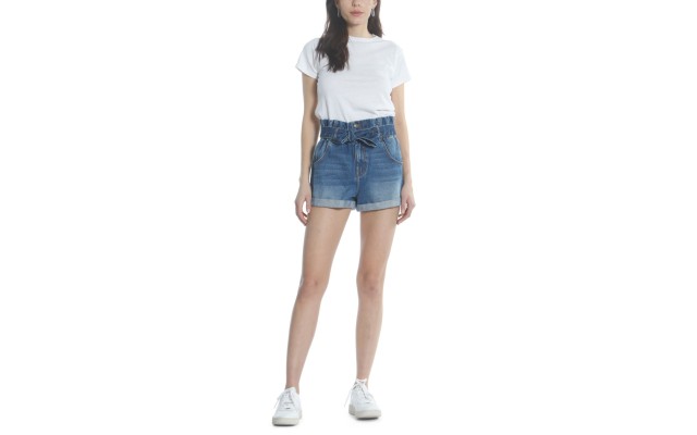  Paperbag Shorts, Dark Wash, 28
