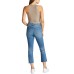 Vigoss Stevie Ripped High Waist Crop Straight Leg Jeans,Dark Wash, 24