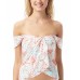  Coastal Printed Draped Convertible Tankini Top, Medium, Multicolor