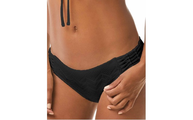  Crochet Strappy Bikini Bottoms Women’s Swimsuit, Black,S