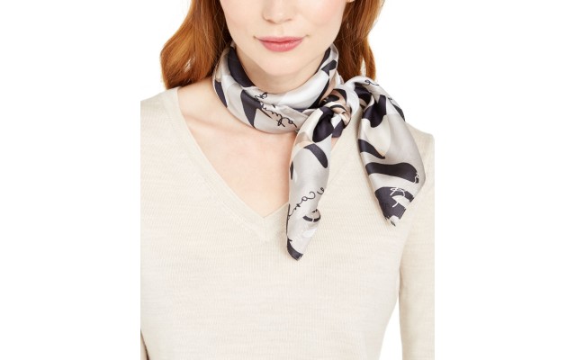  Rose Shadow Signature Silk Square Scarf, Multi