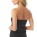  Strapless Draped Tankini Top, Black, M