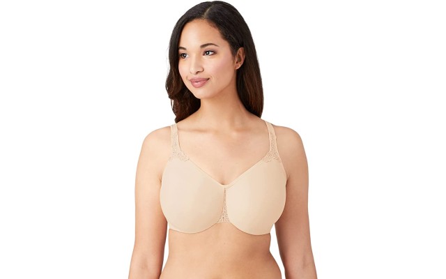  Women’s Plus Size Bodysuede Ultra Full Figure Seamless Underwire Bra, Sand 40DD