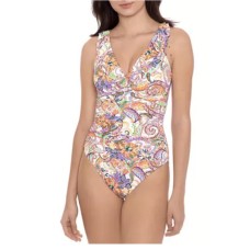 Women S Lauren Ralph Lauren  Majestic Paisley Ruffle One Piece Swimsuit, Multi, 14