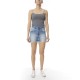 Women’s Frayed Abrasions Denim Shorts, 26, Denim