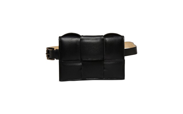 Women’s Oversized Woven Belt Bag, Black