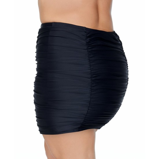 Women’s Raisins Curve Plus Size Alicante Solids Costa Skirt Swim Bottom, Black, 14W