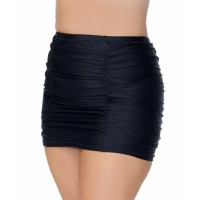 Women’s Raisins Curve Plus Size Alicante Solids Costa Skirt Swim Bottom, Black, 14W
